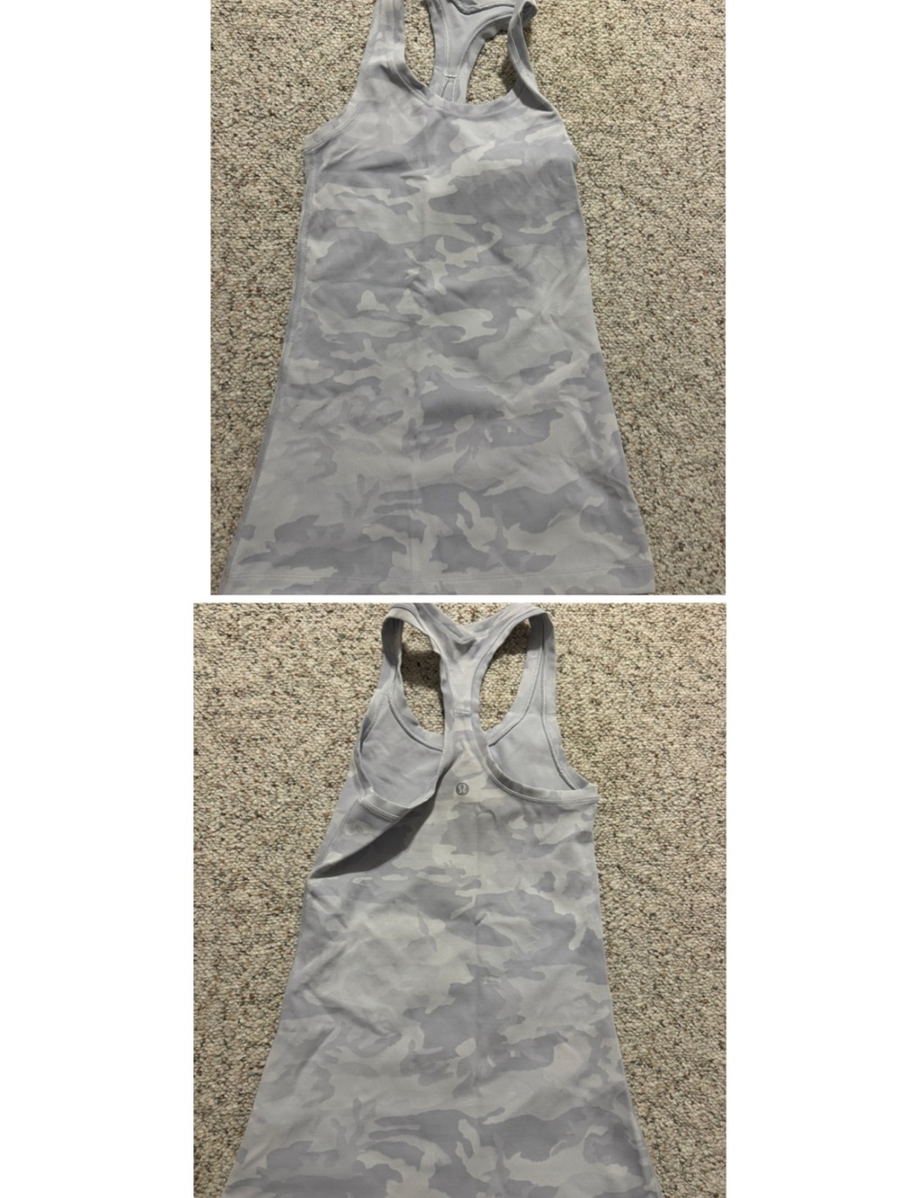 lululemon athletica Light Gray Camo Racerback Tank
